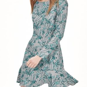 Banana Republic Blue Ruffle Hem Floral Dress Size 2